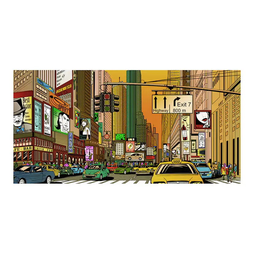 Fototapet XXL Arkiio Pulserande stad NY 550x270 cm