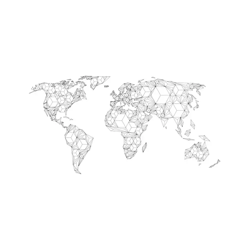 Fototapet XXL Arkiio Map of the World white solids 550x270 cm
