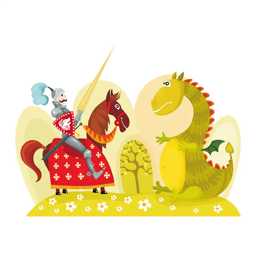 Fototapet Arkiio Dragon And Knight