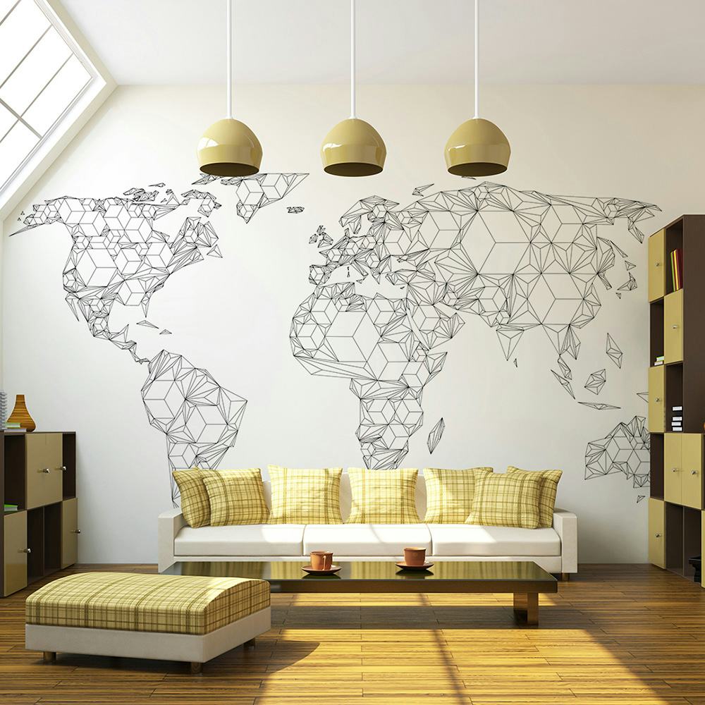 Fototapet Arkiio Map Of The World White Solids