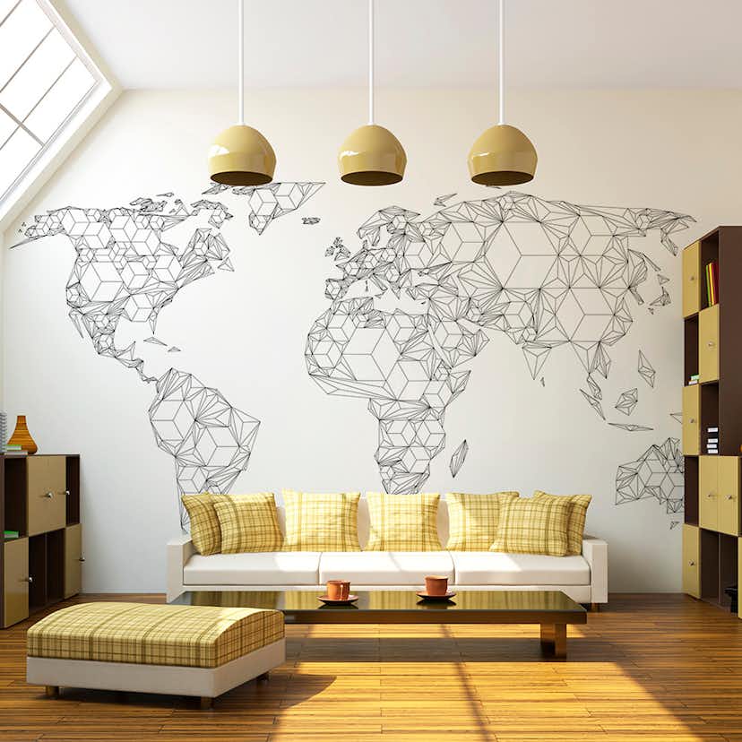 Fototapet Arkiio Map Of The World White Solids