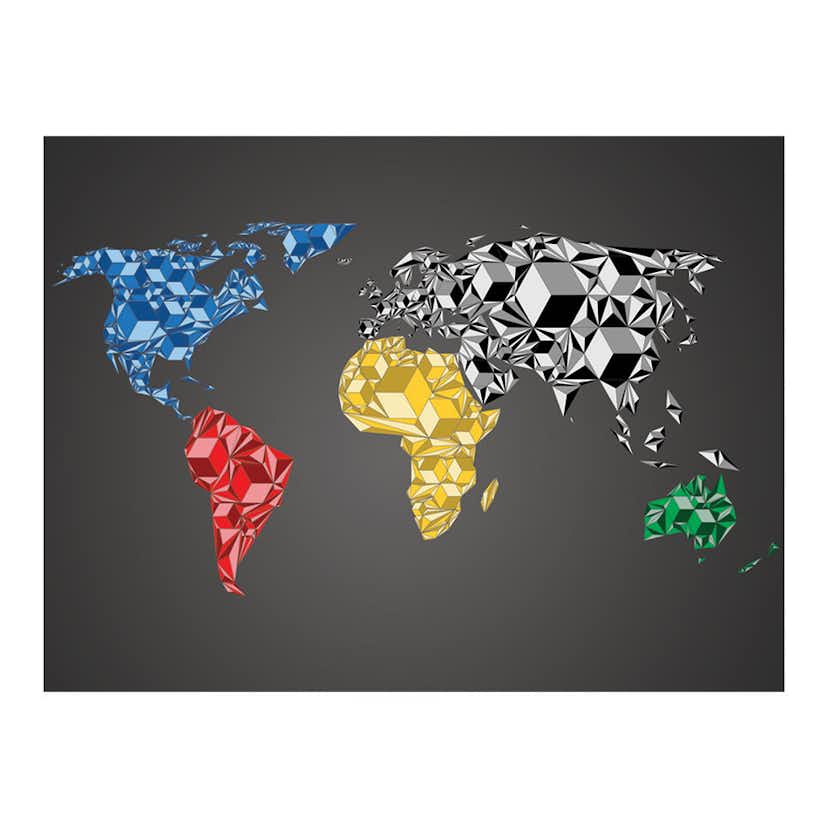 Fototapet Arkiio Map Of The World Colorful Solids