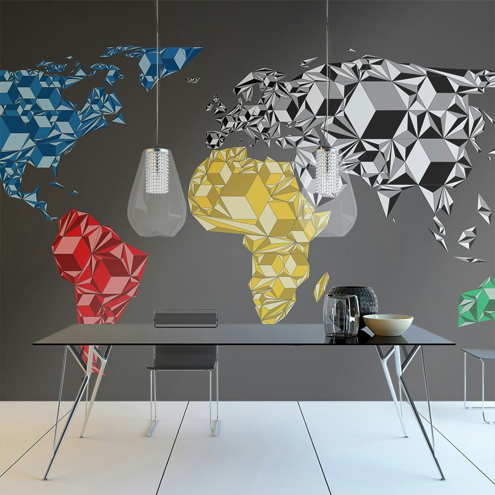 Fototapet Arkiio Map Of The World Colorful Solids