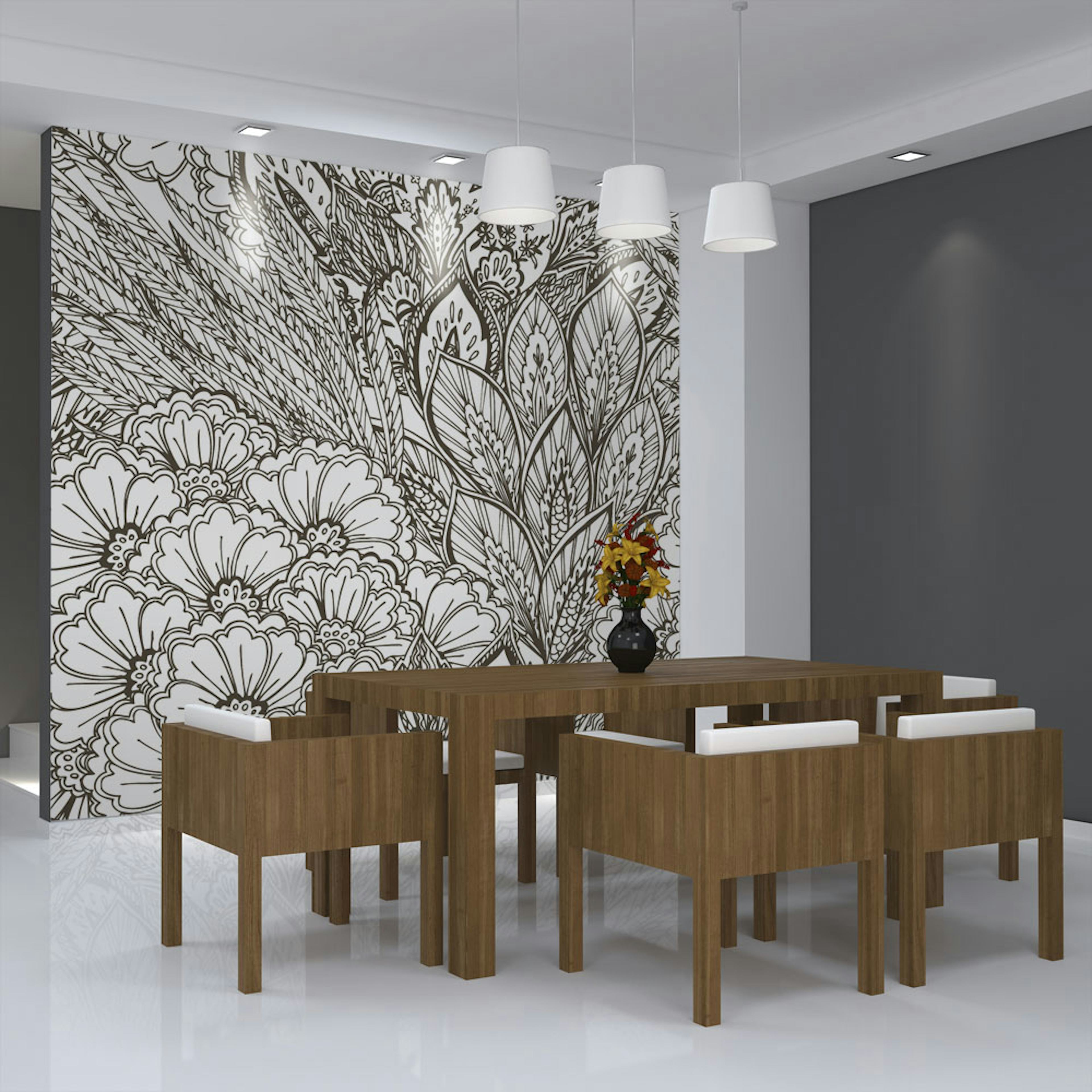 Fototapet Arkiio Äng Svart Och Vitt