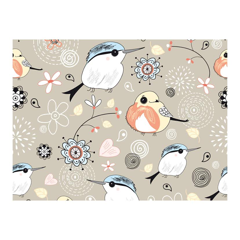 Fototapet Arkiio Naturlig Mönster Med Fåglar
