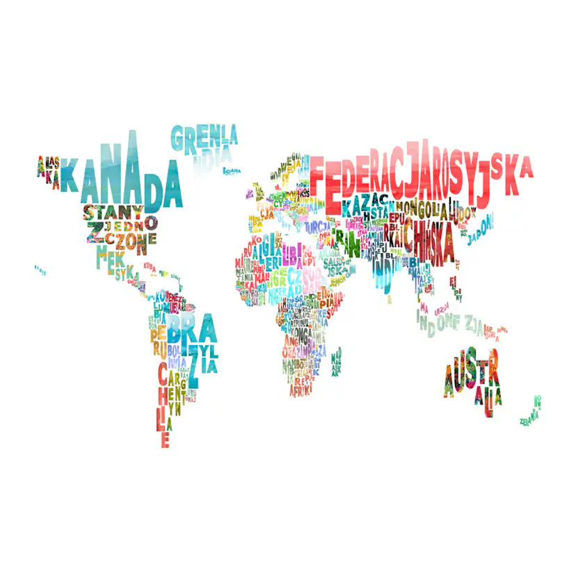 Fototapet Arkiio Karta Världen Polsk