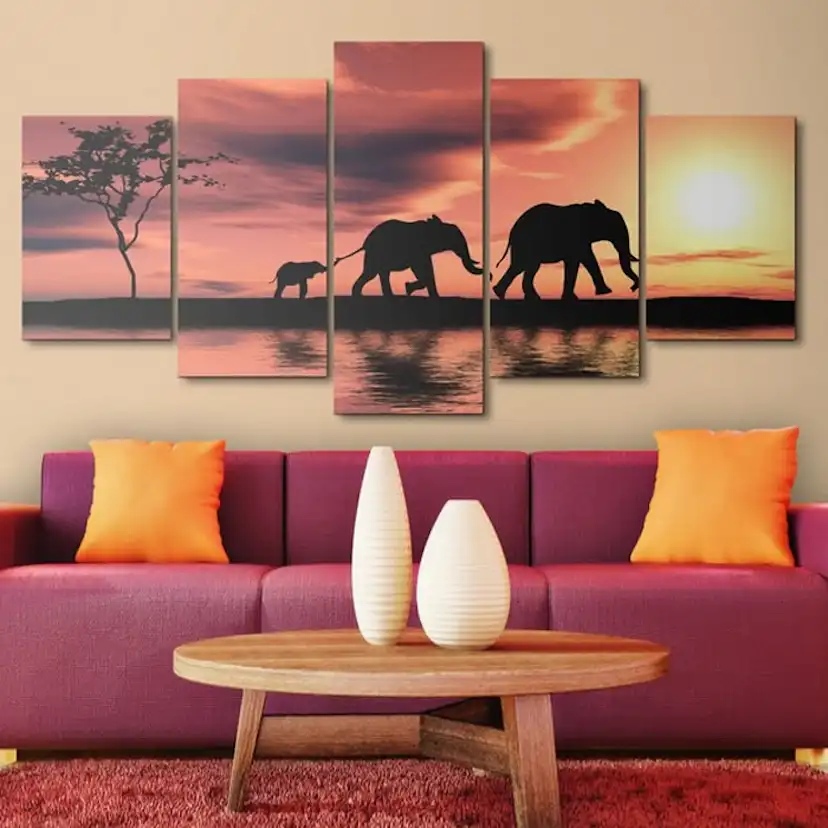 Tavla Arkiio African Elephants Family