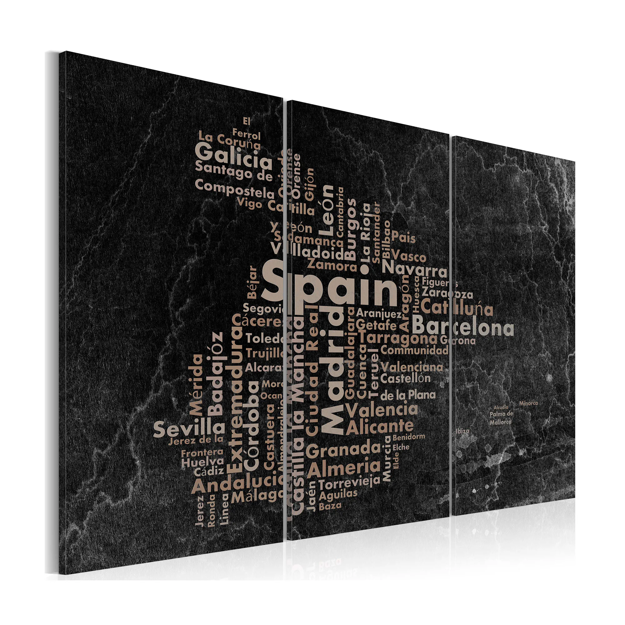 Tavla Arkiio Text Map Of Spain On The Blackboard Triptych