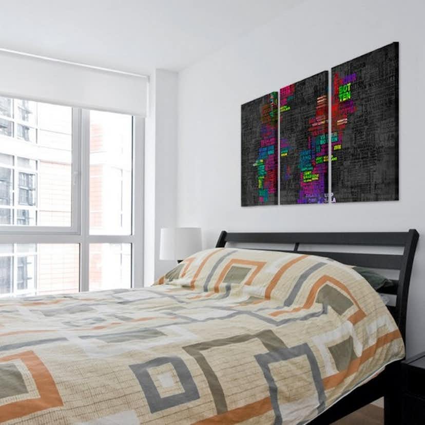 Tavla Arkiio Karta Över Sverige Färgade Namn Städer Triptych