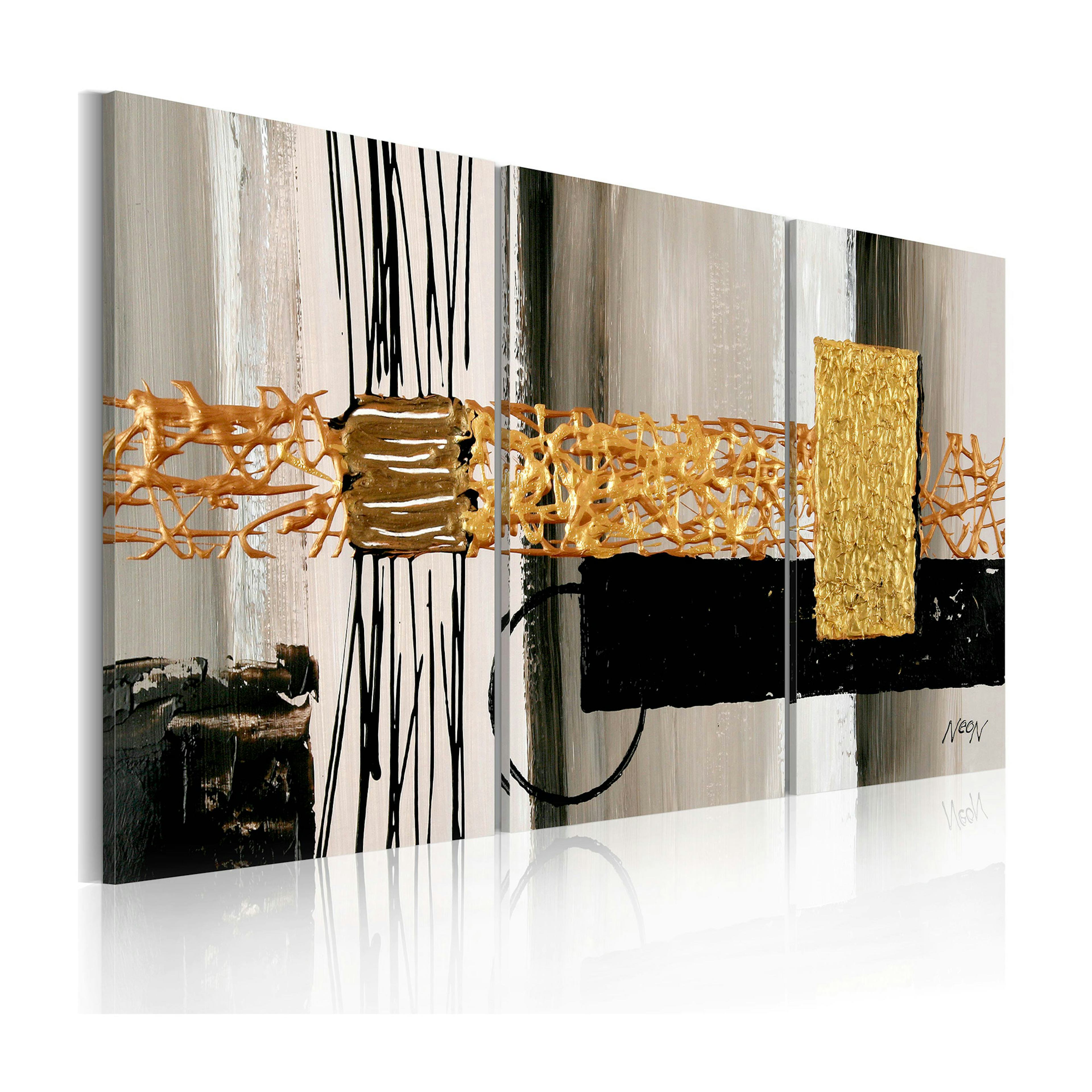 Handmålad Tavla Arkiio Förskjutning 120x60