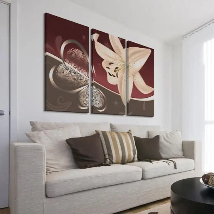 Tavla Arkiio Abstraction With Lily Triptych