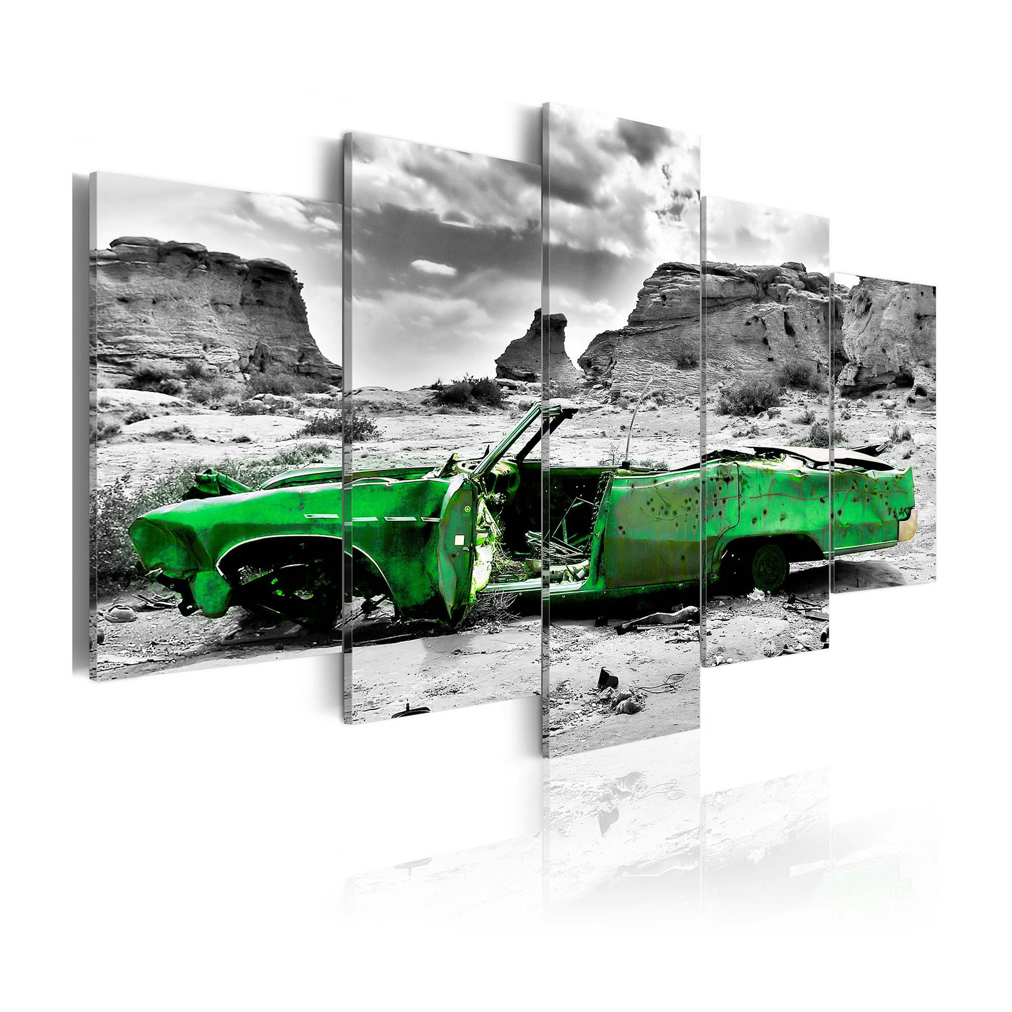 Tavla Arkiio Green Retro Car At Colorado Desert