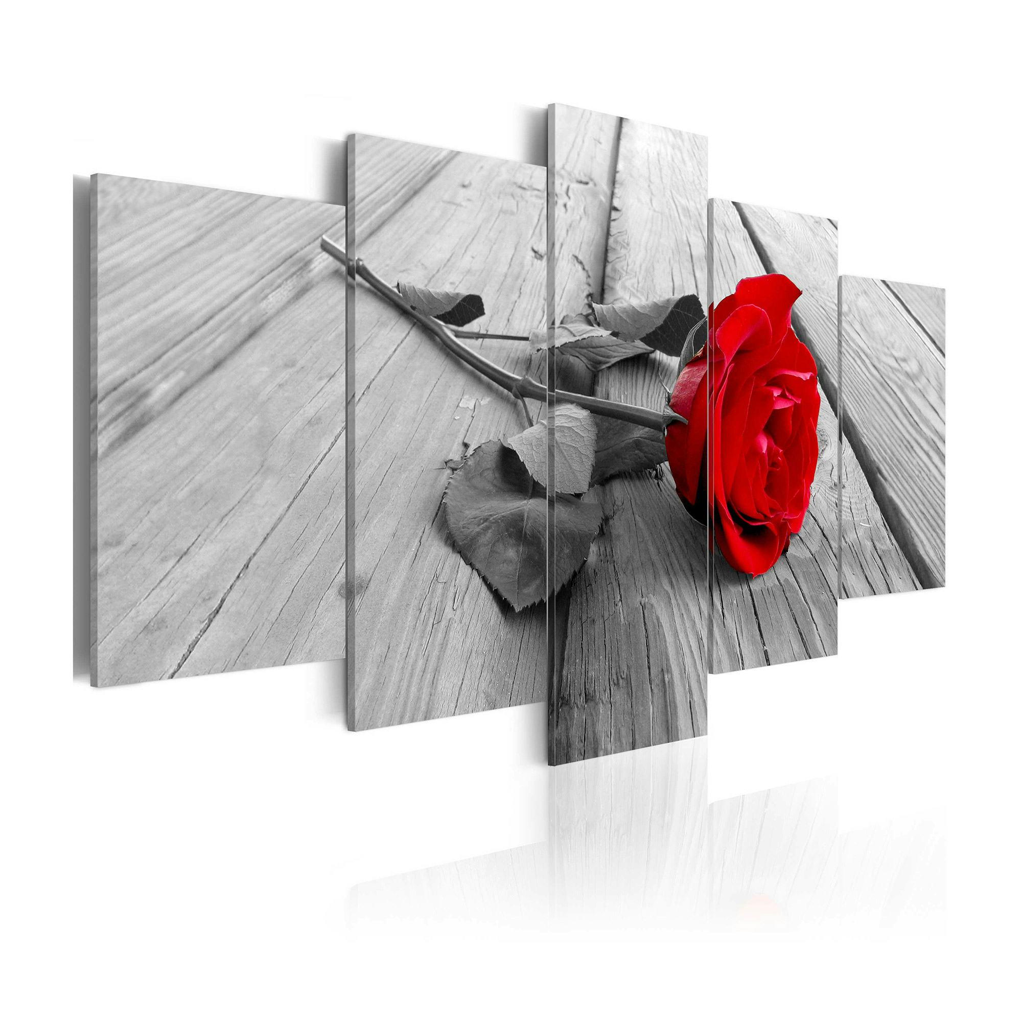 Tavla Arkiio Rose On Wood Wide Red 5 delar