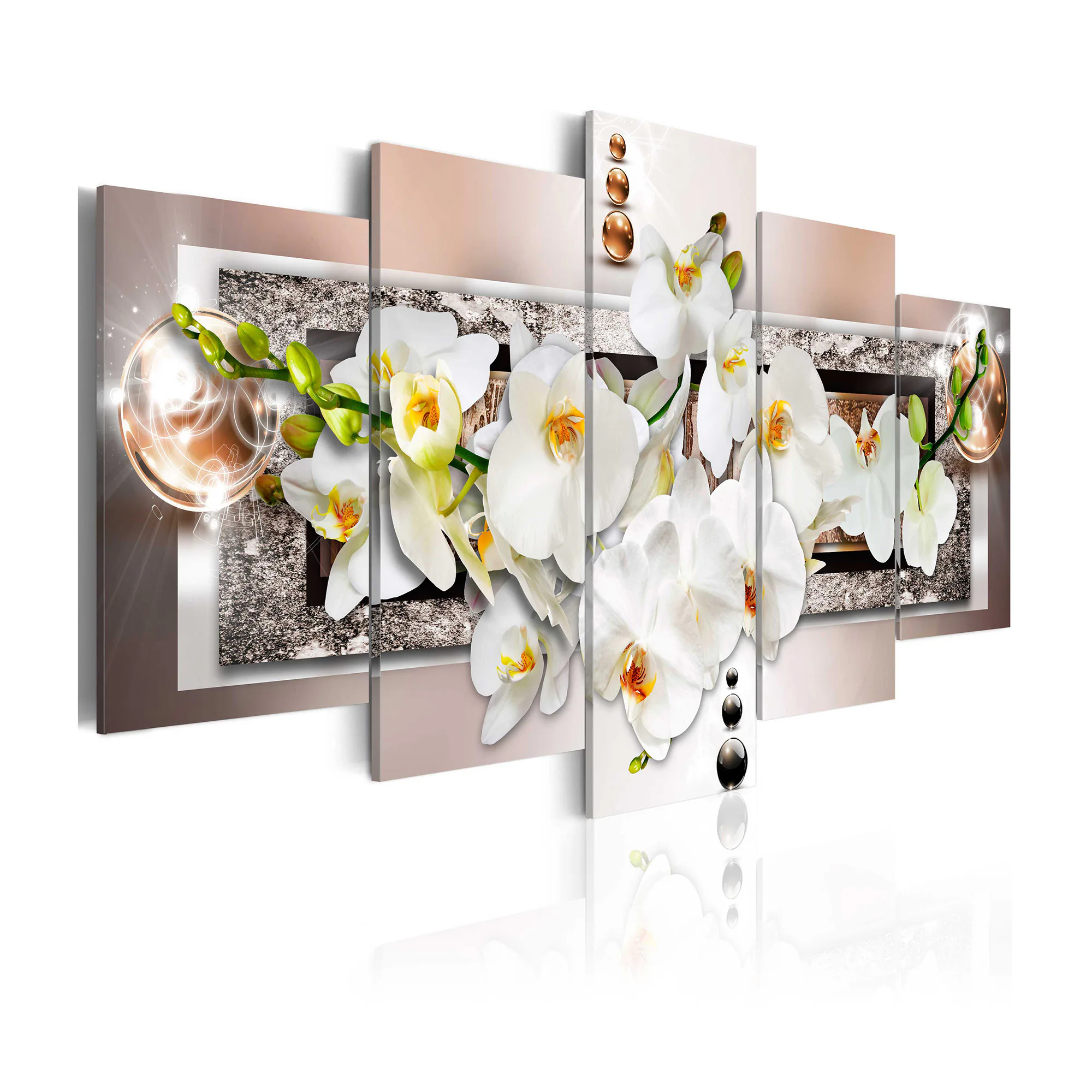 Tavla Arkiio White Abstract Orchid