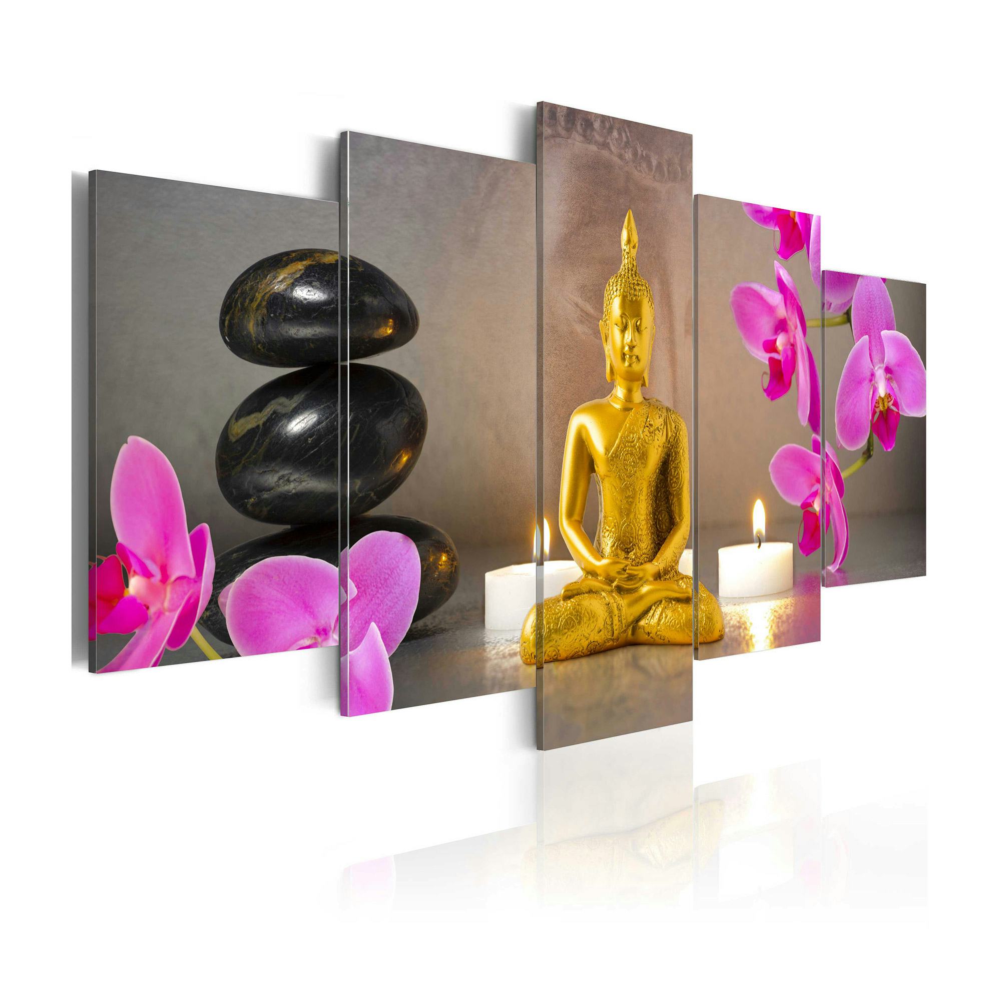 Tavla Arkiio Golden Buddha And Orchids