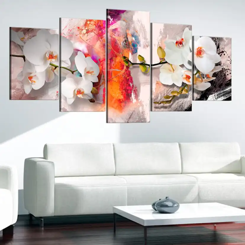 Tavla Arkiio Colorful Background and Orchids