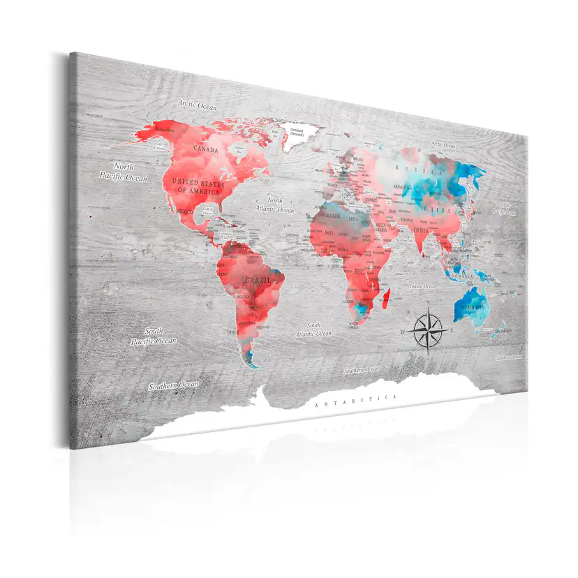 Tavla Arkiio World Map Red Roam