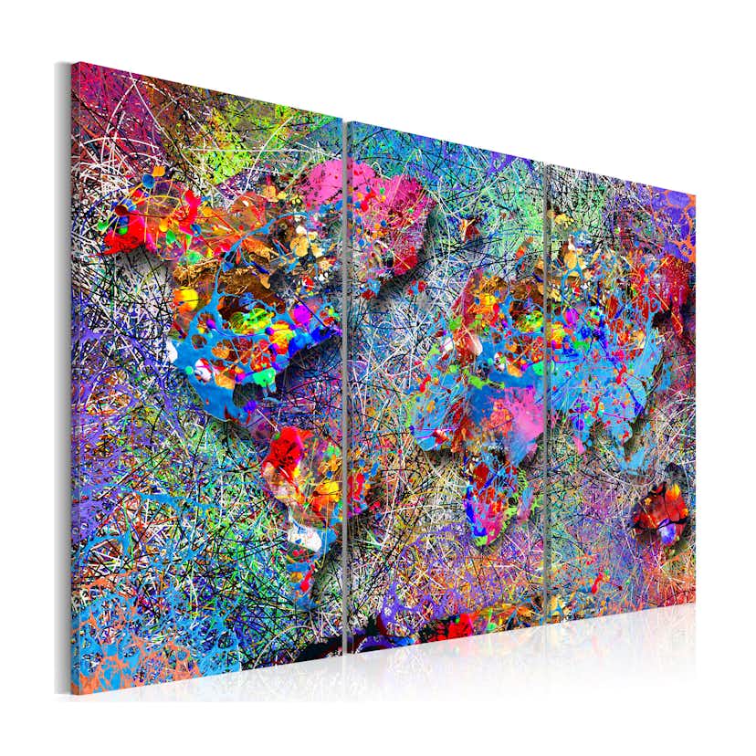 Tavla Arkiio World Map Colourful Whirl