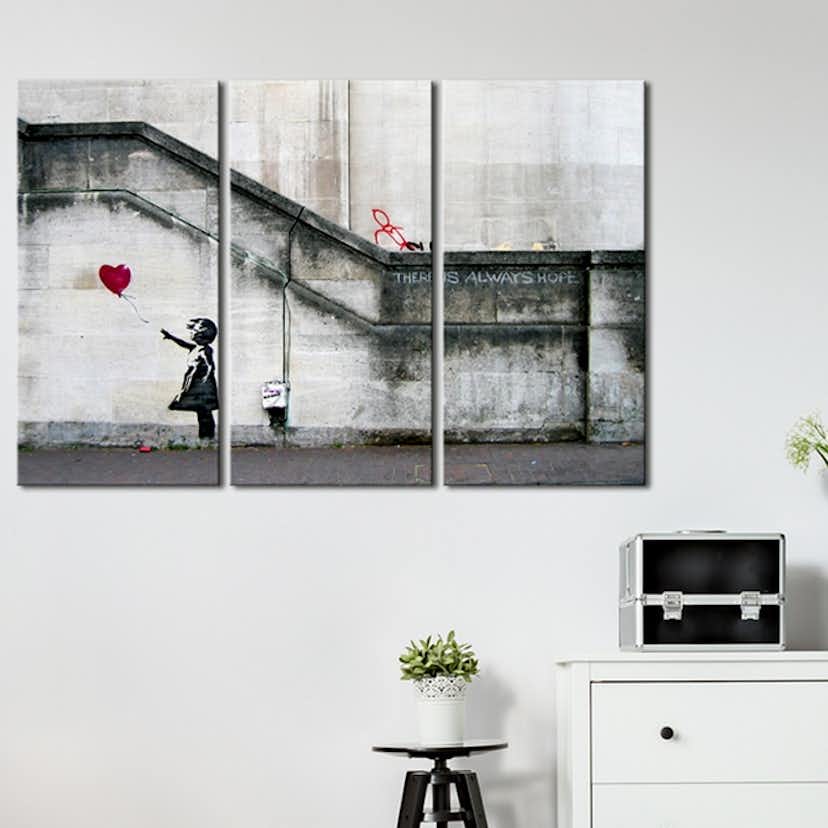 Tavla Arkiio Girl With a Balloon By Banksy