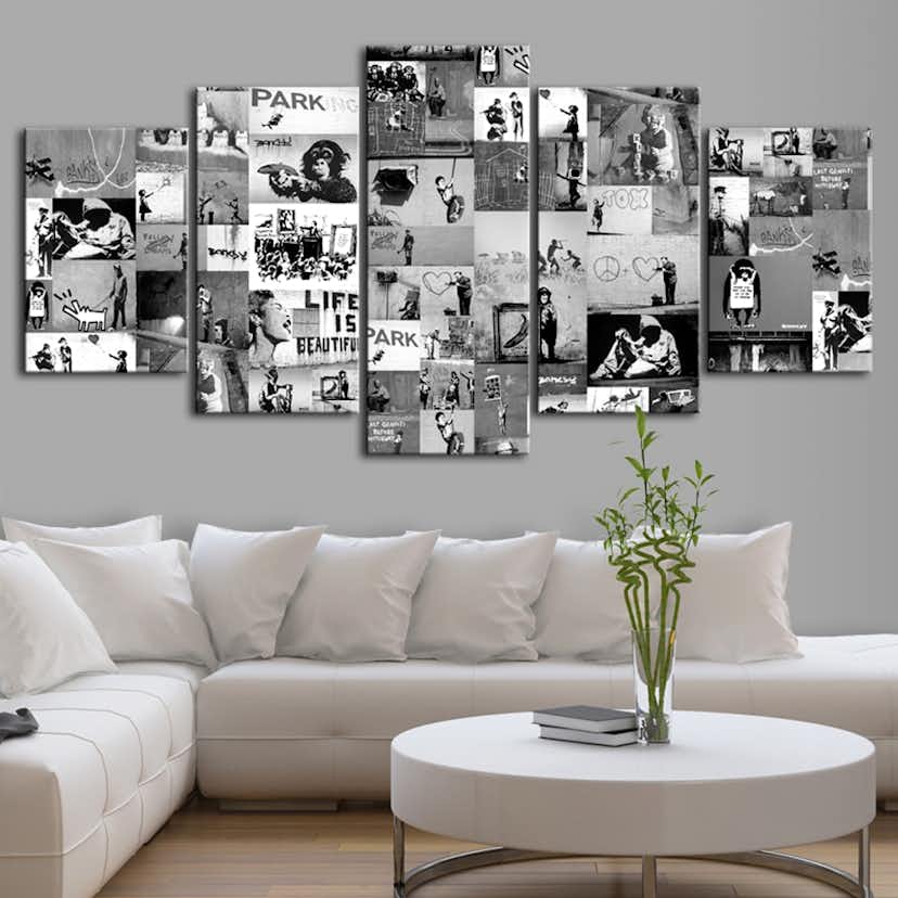 Tavla Arkiio Banksy Graffiti Collage IV