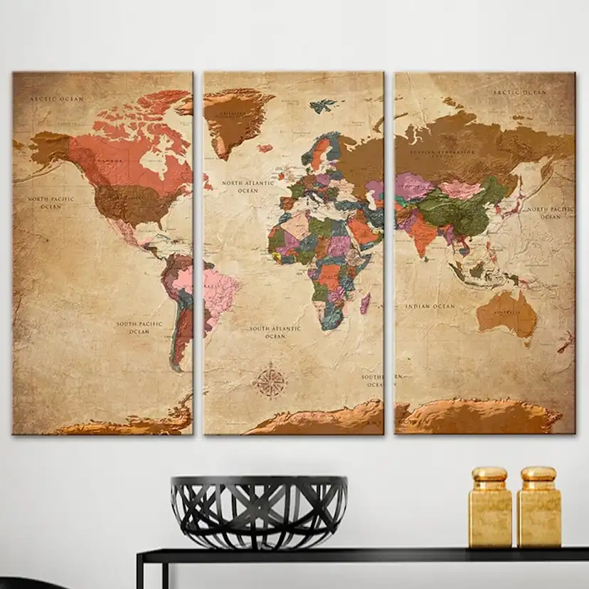 Tavla Arkiio Maps Brown Elegance