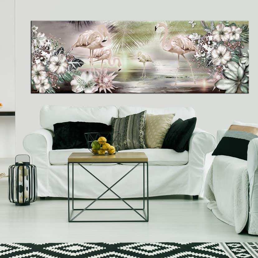 Tavla Arkiio Flamingoes And Flowers