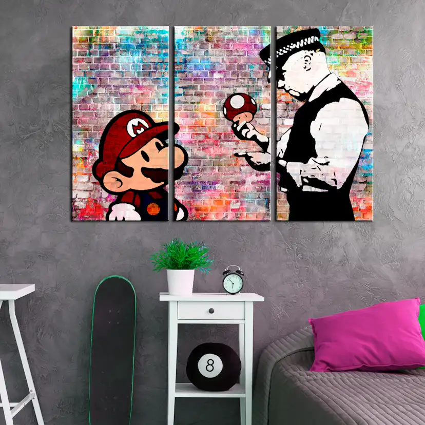 Tavla Arkiio Rainbow Brick Banksy