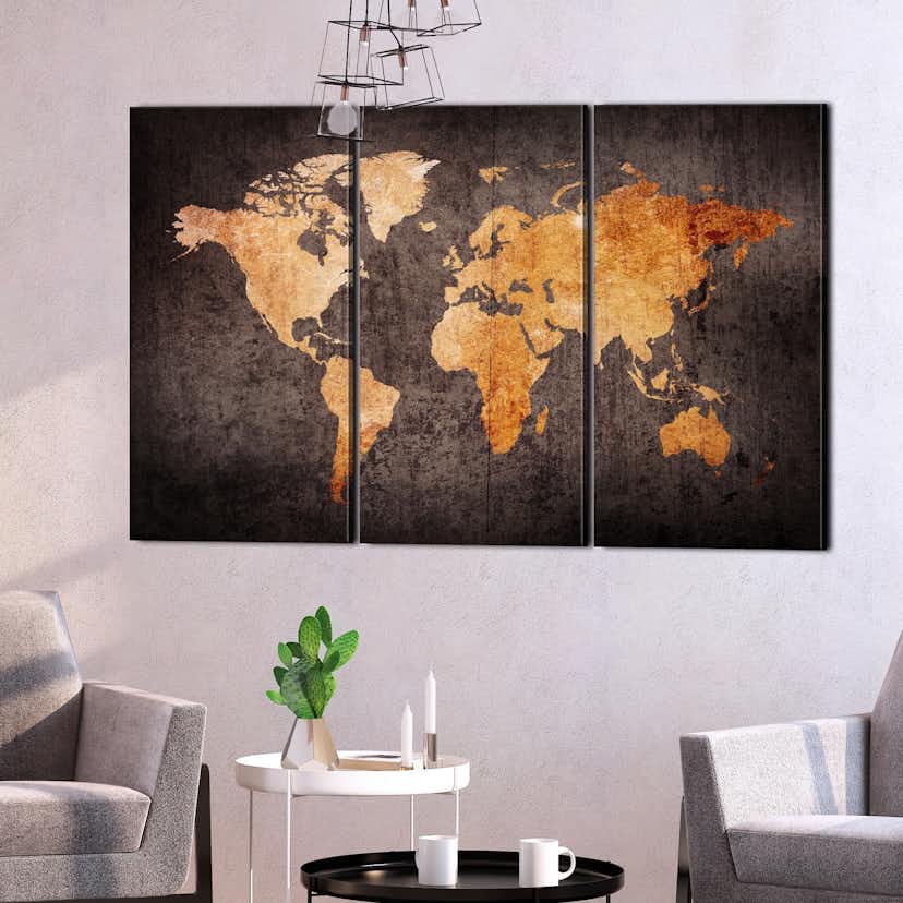 Tavla Arkiio Chestnut World Map