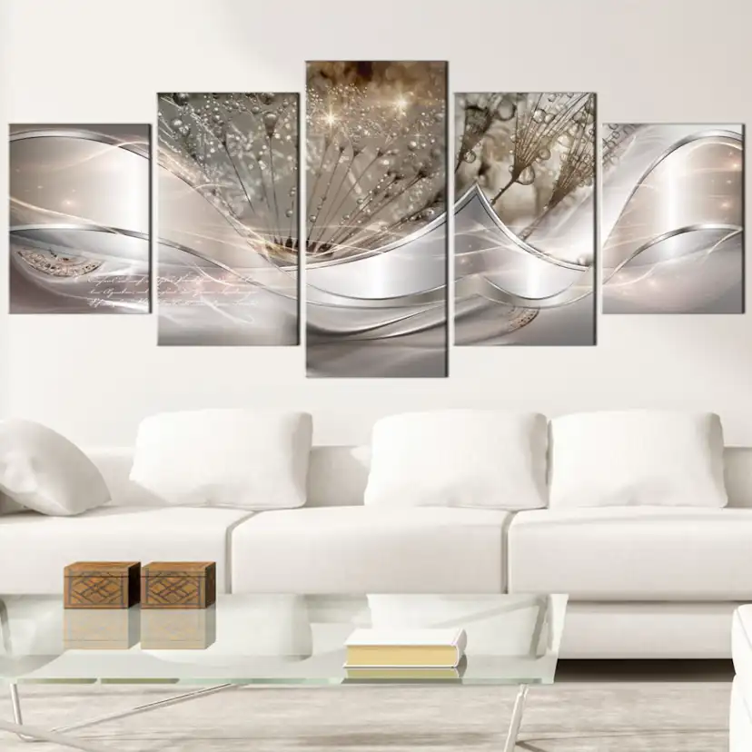 Tavla Arkiio Modern Dandelions Beige Wide 5 delar