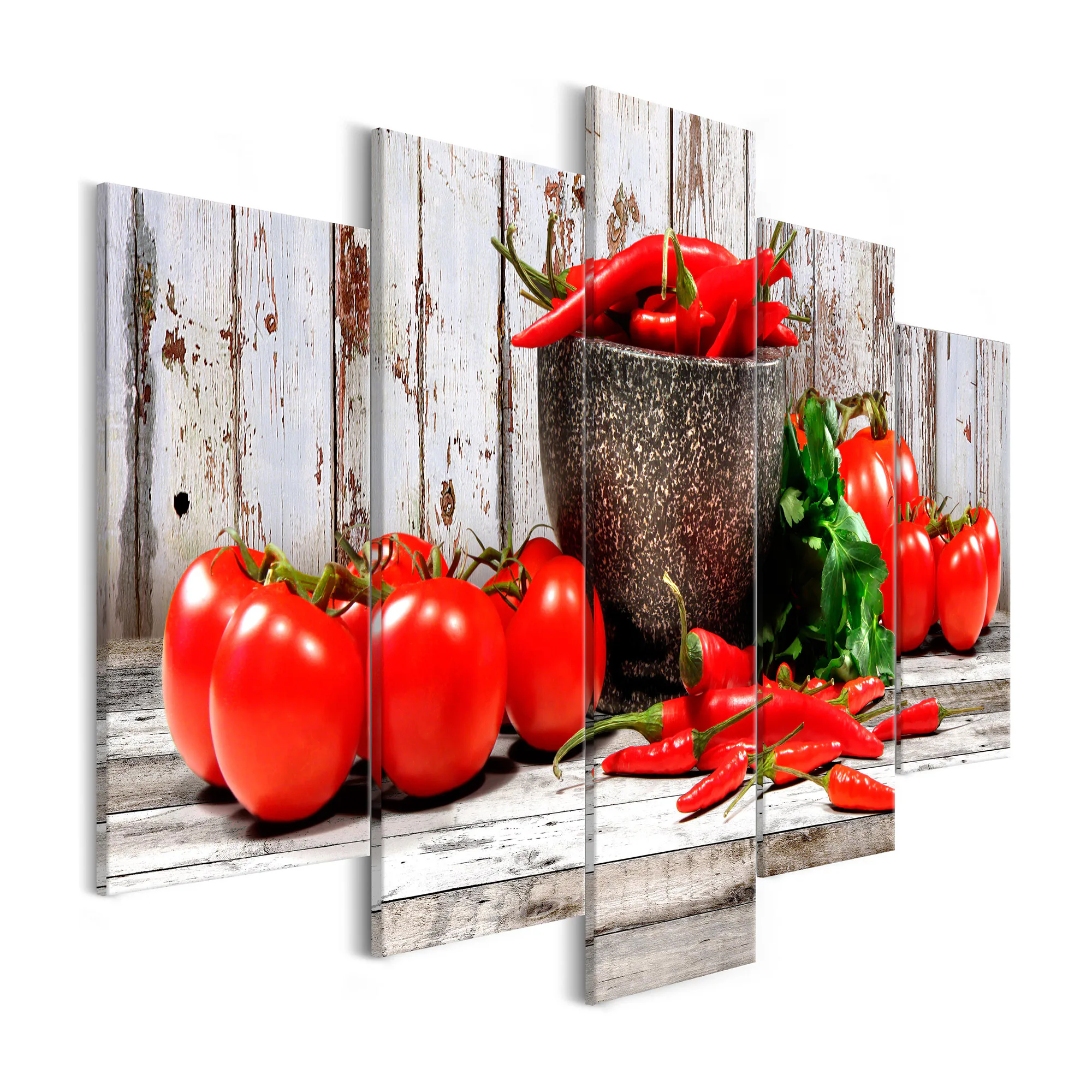 Tavla Arkiio Red Vegetables Wood 5 delar