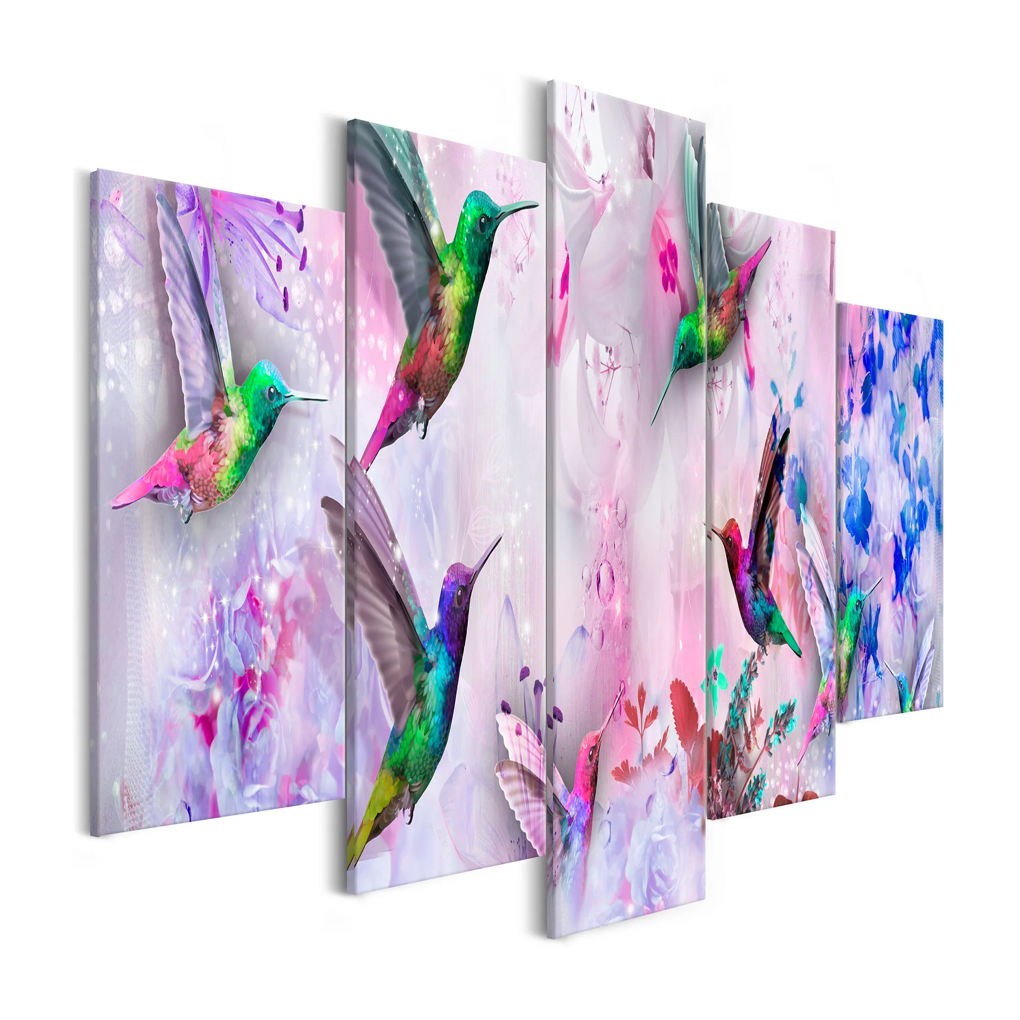Tavla Arkiio Colourful Hummingbirds Violet 5 delar