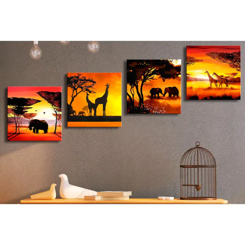 Tavla Arkiio African Animals 4 delar 60x60