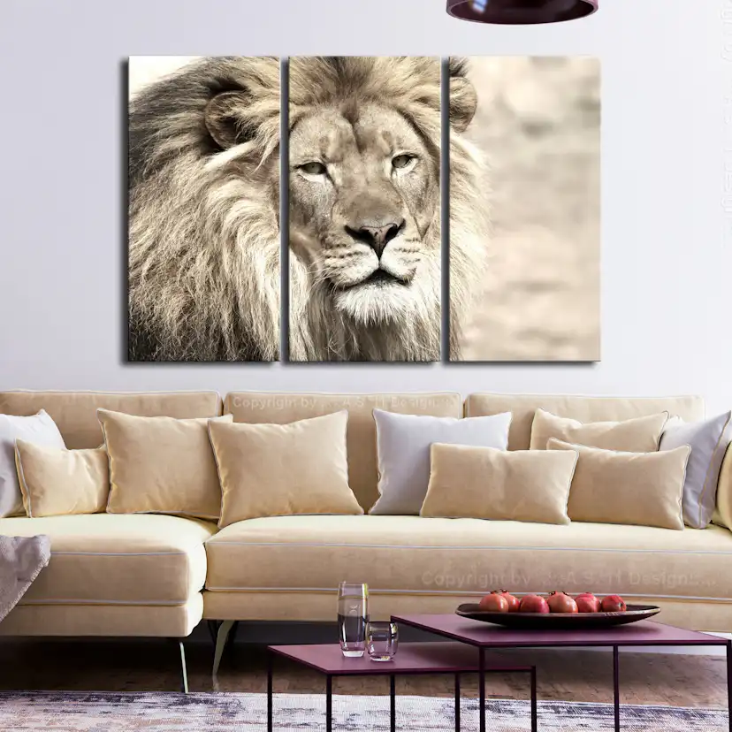 Tavla Arkiio Retro Map Beige 3 delar