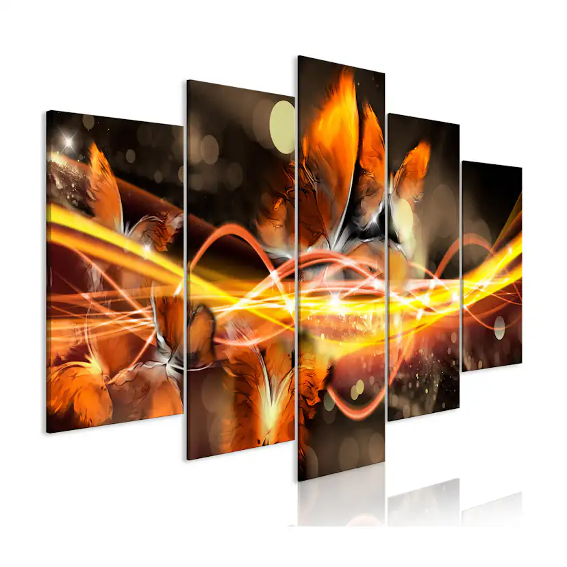 Tavla Arkiio Swarm Of Butterflies Wide Orange 5 delar