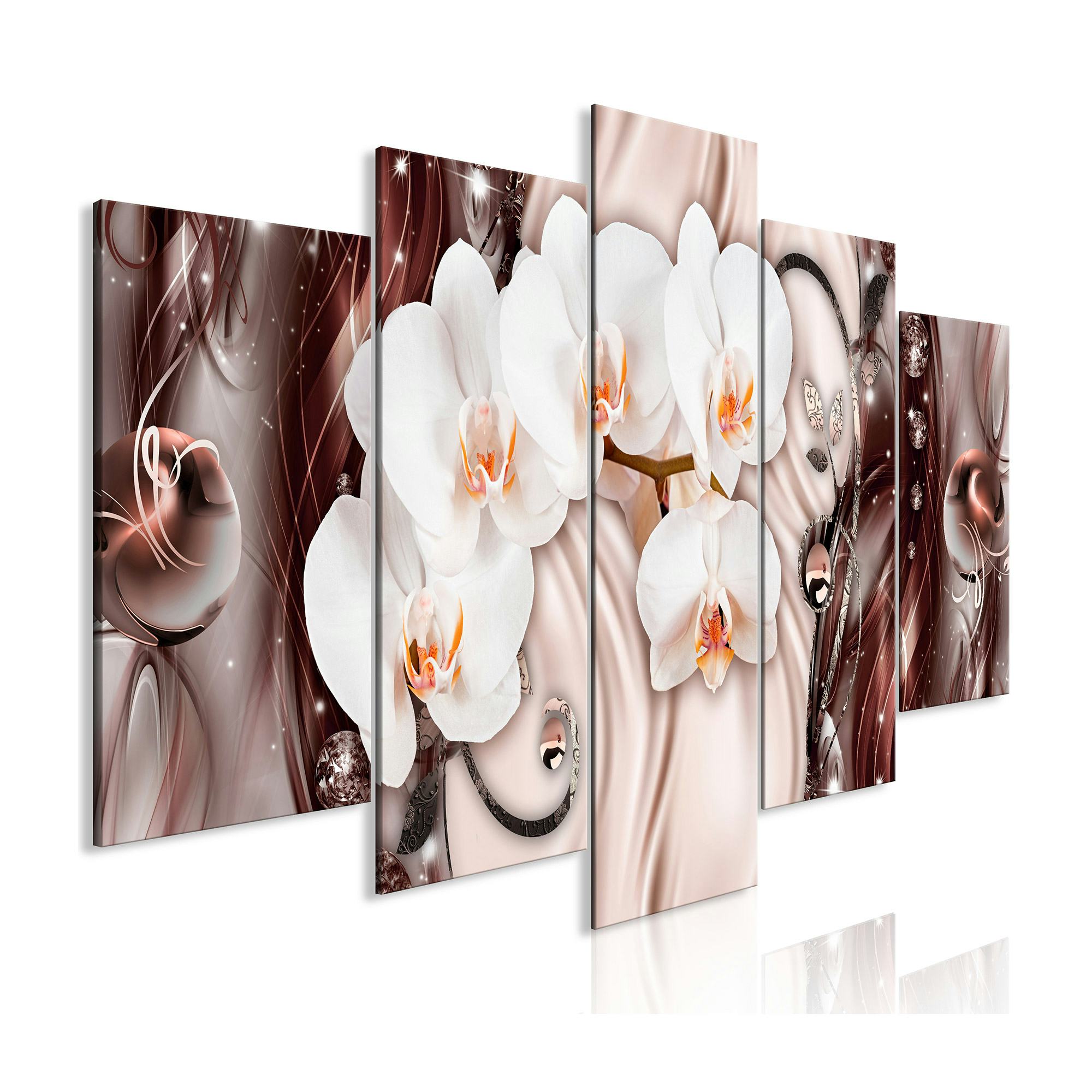 Tavla Arkiio Orchid Waterfall Wide Brown 5 delar