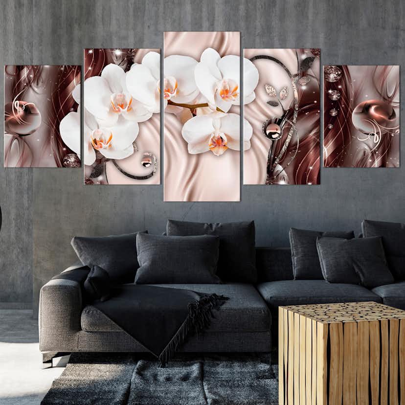 Tavla Arkiio Orchid Waterfall Wide Brown 5 delar