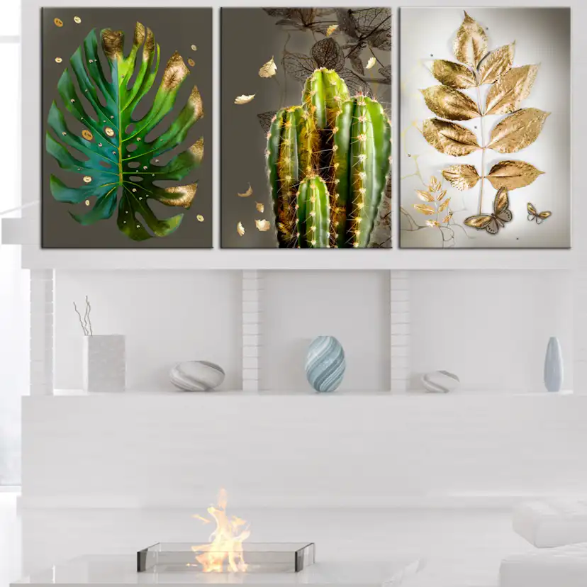 Tavla Arkiio Covered In Gold 3 delar 120x60