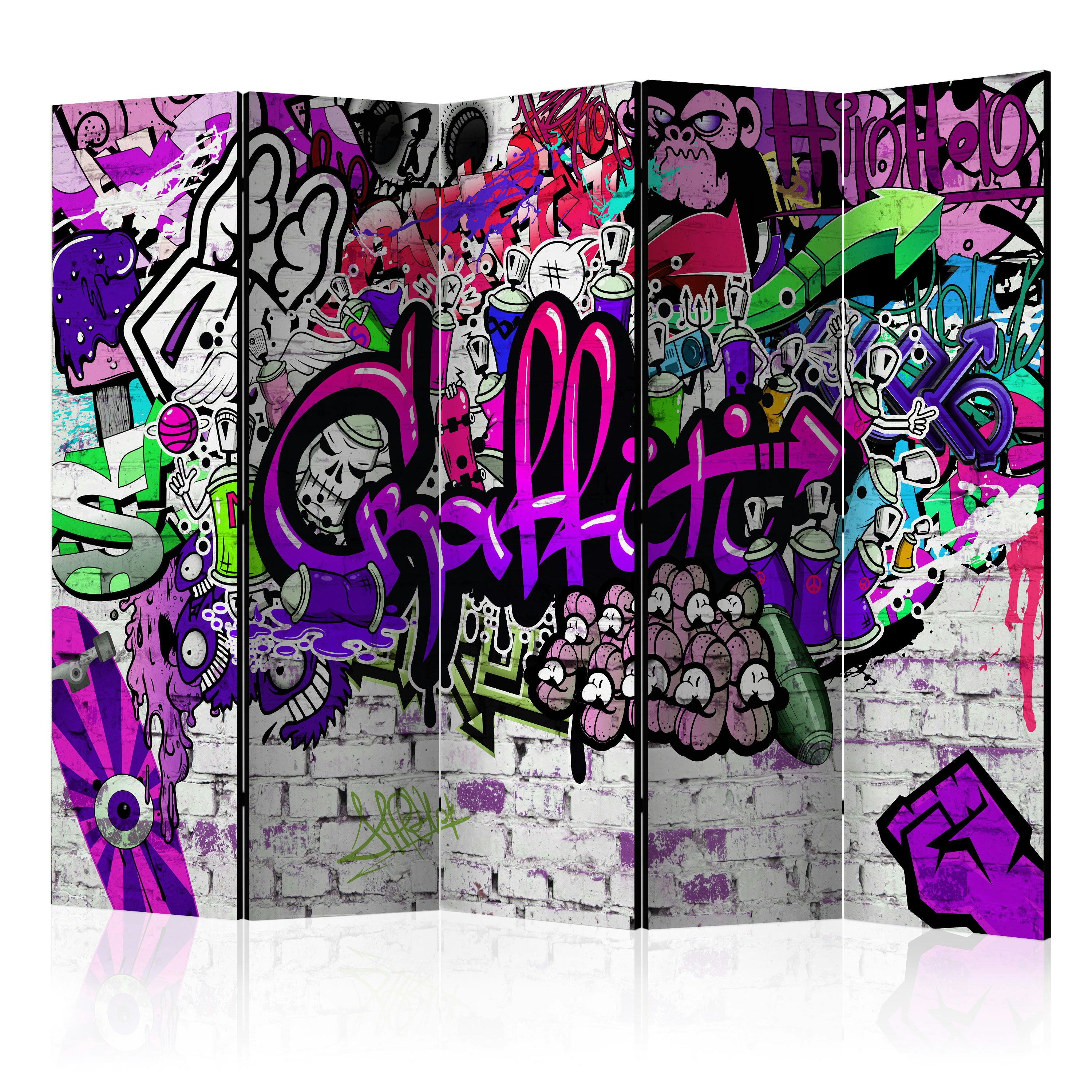 Rumsavdelare Arkiio Purple Graffiti 225x172 cm