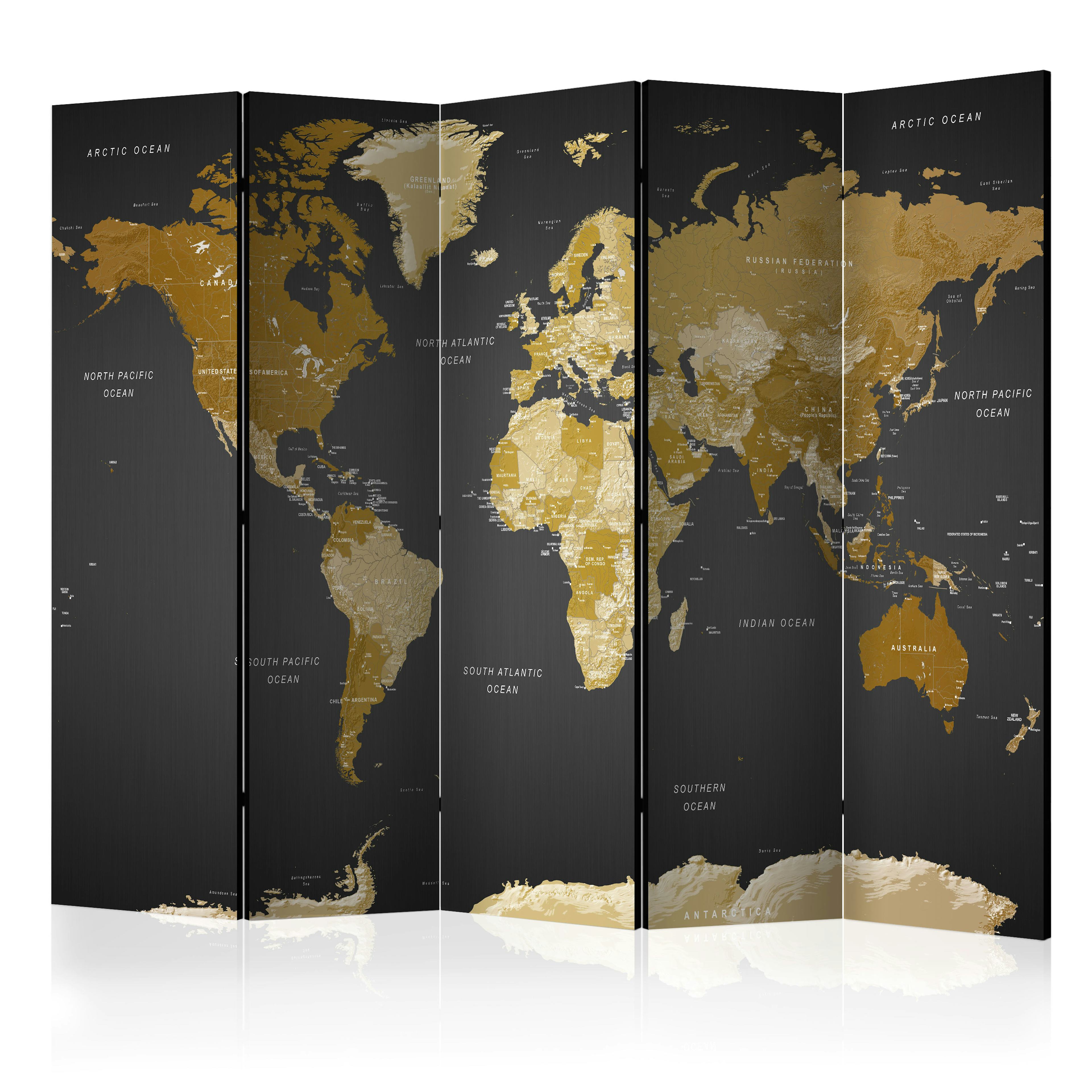 Rumsavdelare Arkiio World Map on Dark Background 225x172 cm