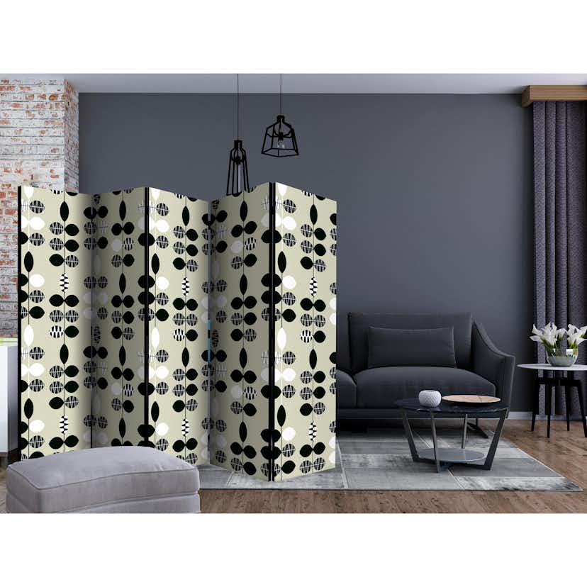 Rumsavdelare Arkiio Black and White Dots II 225x172 cm