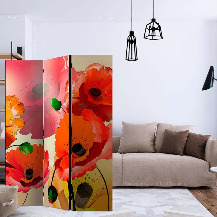 Rumsavdelare Skärmvägg Arkiio Velvet Poppies Motiv 2 135x172 cm