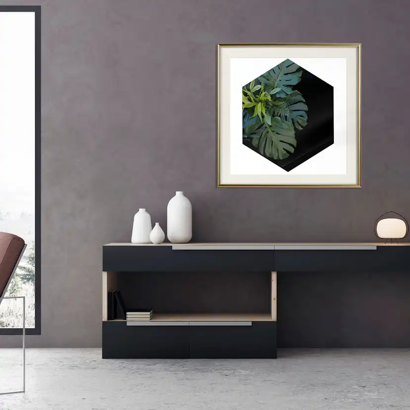 Poster Artgeist Affisch Plant Hexagon