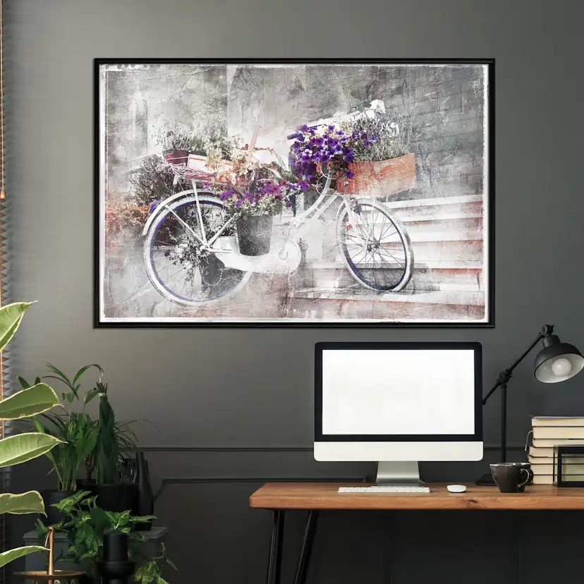 Poster Artgeist Affisch Floral Bike