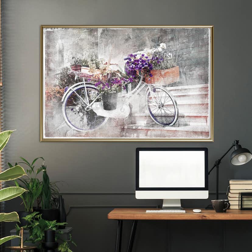 Poster Artgeist Affisch Floral Bike