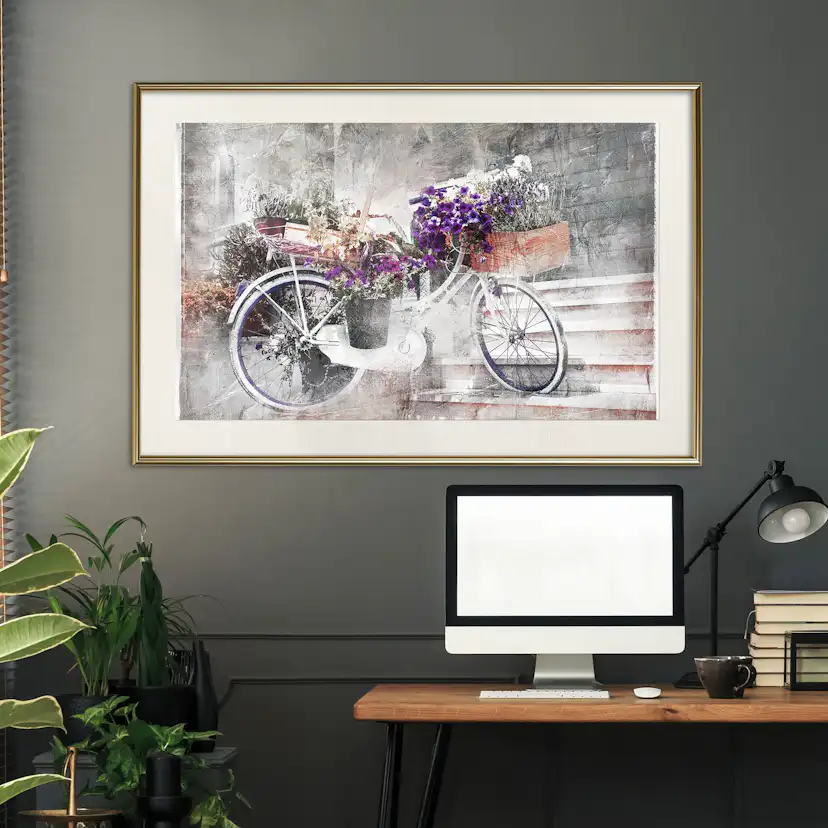 Poster Artgeist Affisch Floral Bike