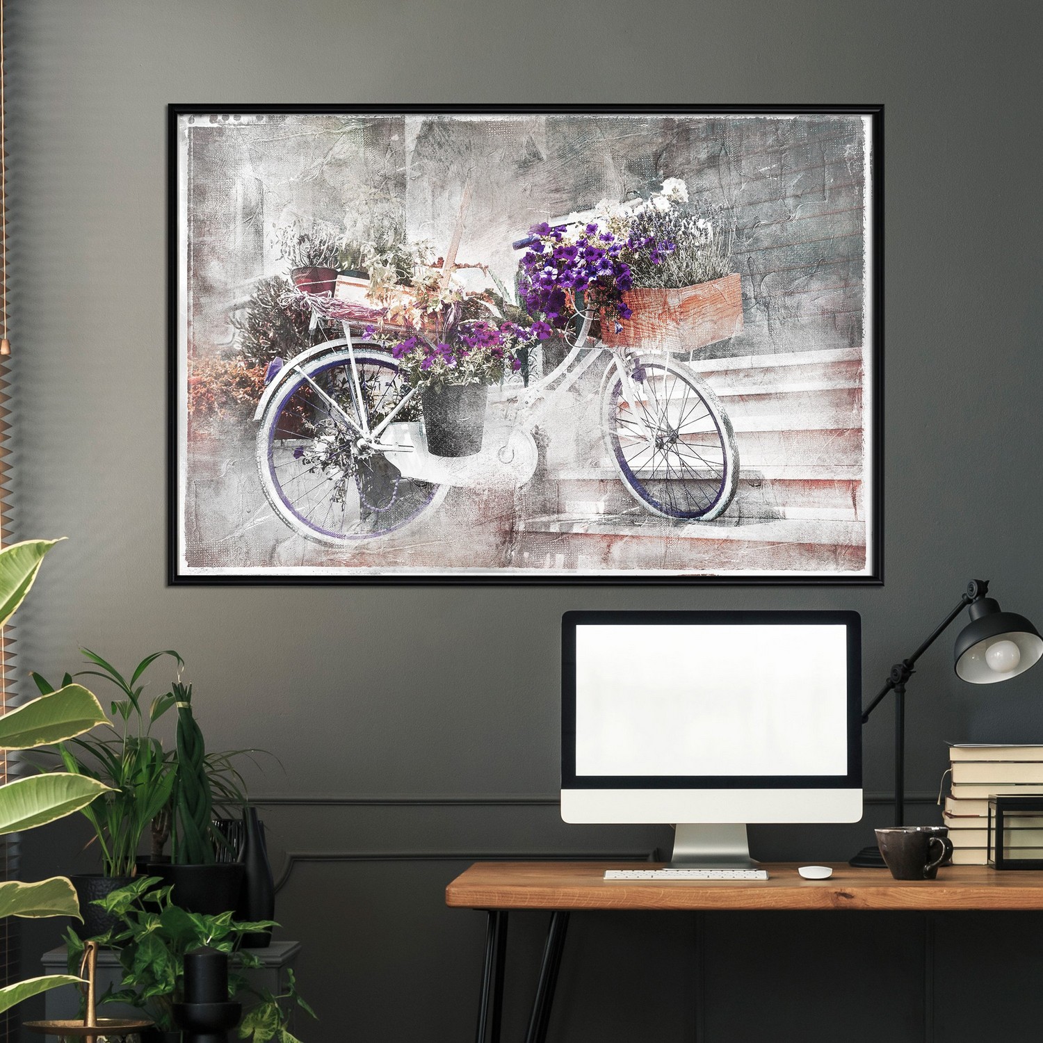 Poster Artgeist Affisch Floral Bike