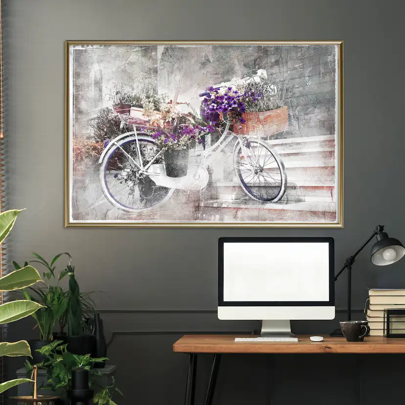 Poster Artgeist Affisch Floral Bike