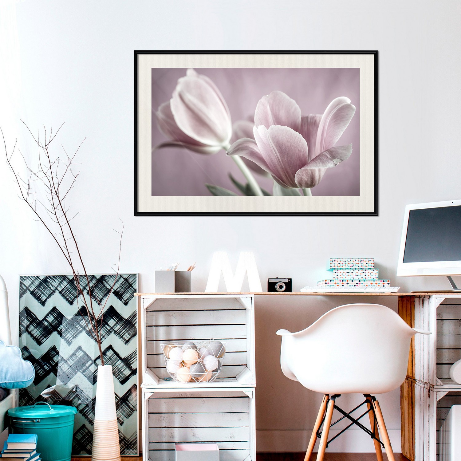 Poster Artgeist Affisch Pink Tulips