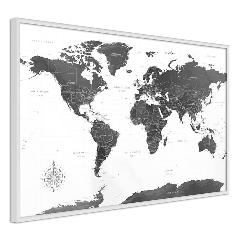 Poster Artgeist Affisch Monochrome Map