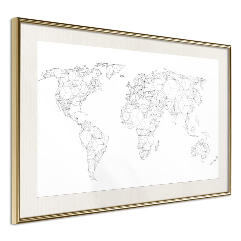 Poster Artgeist Affisch Geometric Map